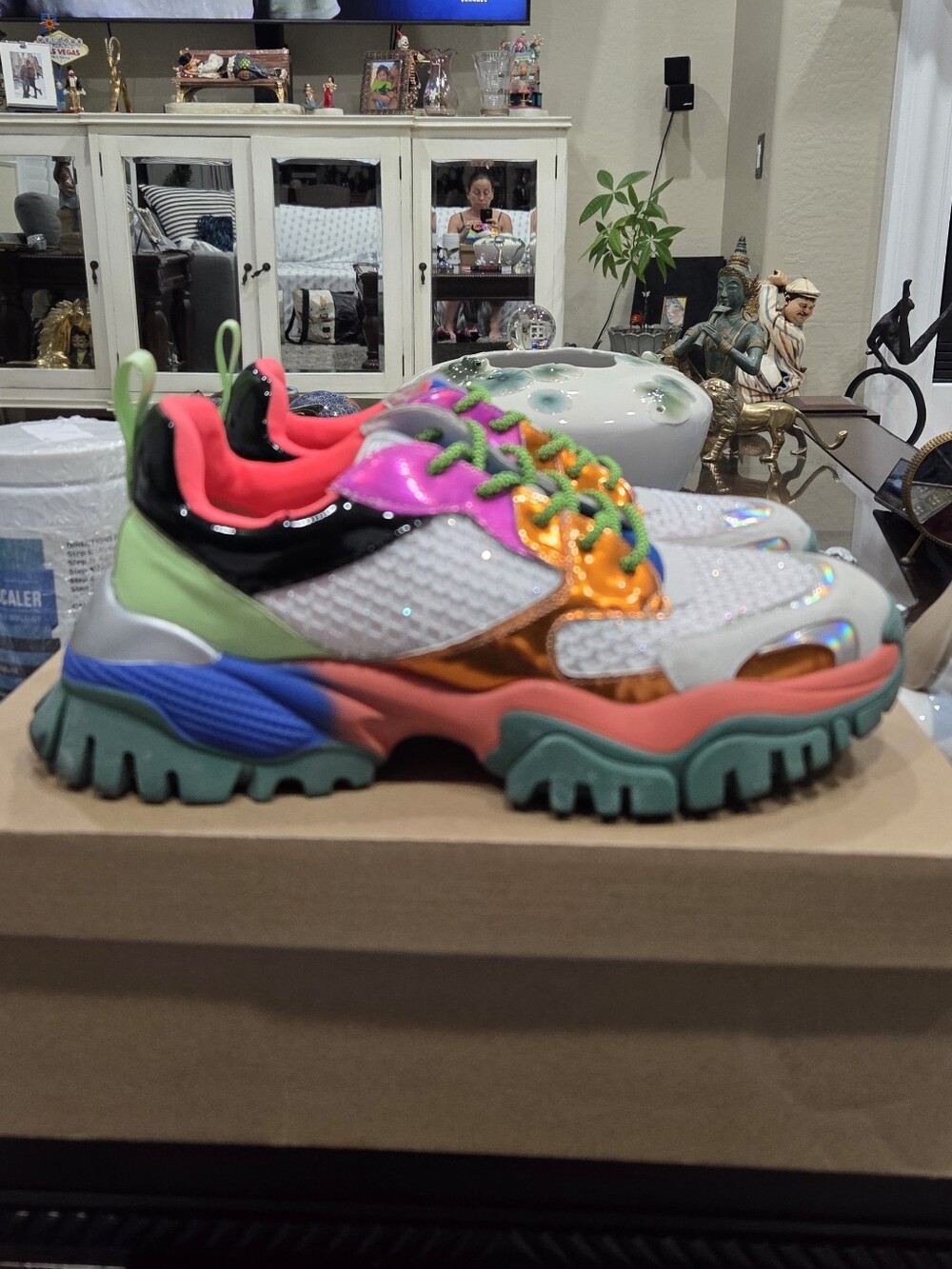 Steve Madden Multicolor Chunky Sneakers — White, Pink, Green, Orange, Blue
